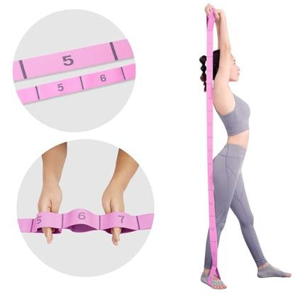 2 Pack Yoga Blocks 350g High Density, Non-Slip EVA Foam Brick with Bonus 11 loops Yoga Strap & Carry Bag, Pilates Block Set for Balance, Flexibility, Meditation, Home Gym & Studio
