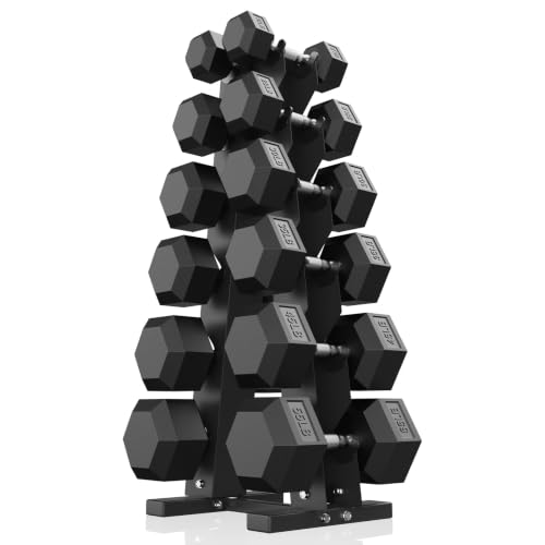 Hex Dumbbell Sets with Rack, 85-560lb Dumbbell Weight Set & Storage Rack - size: 390lb (10, 20, 30, 35, 45, 55lb)x2& Rack