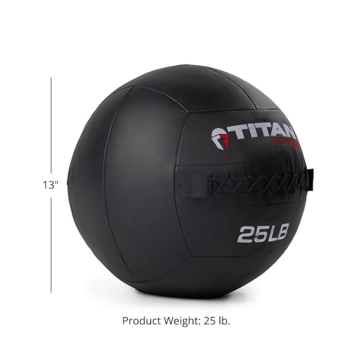 Titan Fitness Soft Shell Medicine Wall Ball, Cross-Texture Grip - size: 25 lb