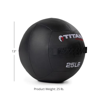 Titan Fitness Soft Shell Medicine Wall Ball, Cross-Texture Grip - size: 25 lb