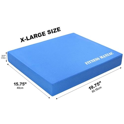 USA Balance Pad Physical Therapy Gym Exercise Mat & Foam Trainer Stability Disc Fitness Training Yoga Blue XL Cushion and Core Pads for Fit Seniors Exercises Balancing