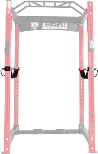 Signature Fitness Fitvids 3” x 3” Power Cage Squat Rack Accessories – Safety Straps – Straps, Pair – Black