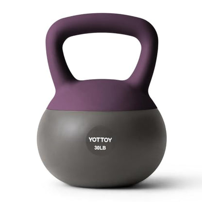 YOTTOY Soft Kettlebell, Set for Strength Training Kettlebells & Home Workouts, Soft-Sided Cushioned Base, Wide-Handle - Ideal for Men, Women, & Beginners - color: 30LB-Purple