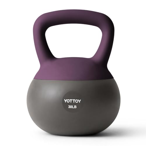 YOTTOY Soft Kettlebell, Set for Strength Training Kettlebells & Home Workouts, Soft-Sided Cushioned Base, Wide-Handle - Ideal for Men, Women, & Beginners - color: 30LB-Purple
