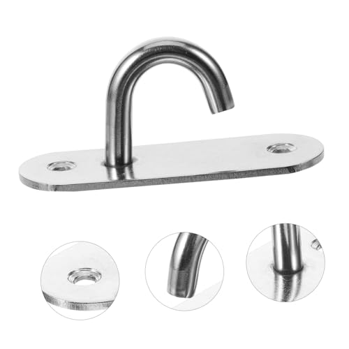 WOONEKY 4pcs Resistance Band Wall Anchors Stainless Steel Hook Set for Home Gym Workout Band Mounts Yoga Exercise Strap Wall-Mounted Anchor Points