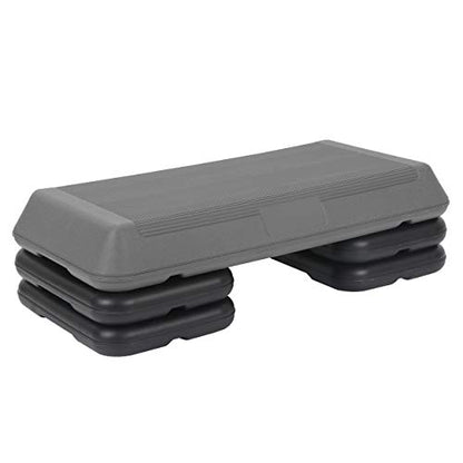 LEMY Bodybuilding Aerobic Stepper Platform 28.5” Exercise Fitness Workout w/ 4 Risers，Height Adjustable 4" - 6" - 8"