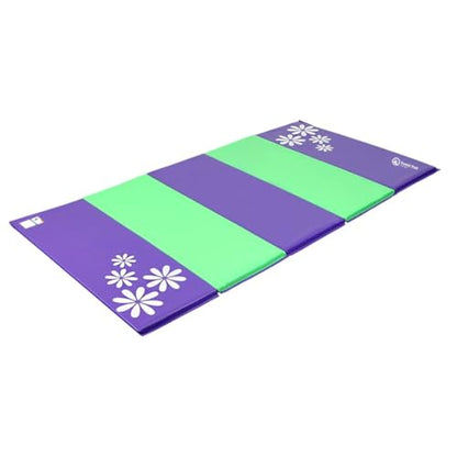 Tumbl Trak Gymnastics Folding Tumbling Panel Mat - color: Flower, size: 5'x10'x1.38"