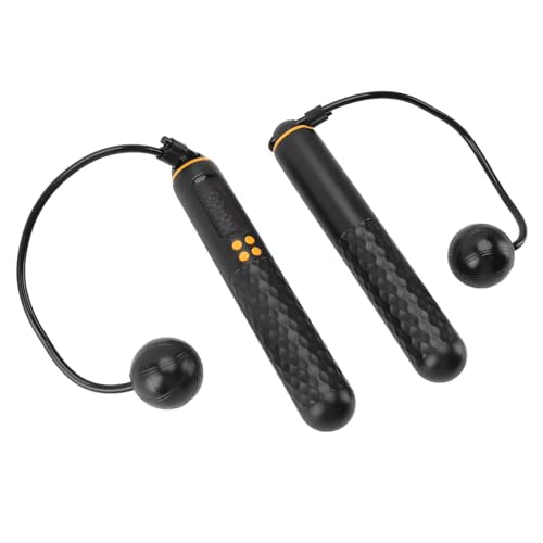 Jump Rope with Counter, Weighted Cordless Skipping Rope for Fitness, Rechargeable Ropeless Jump Rope with Digital Display for Men Women Kids Home Gym Cardio Training