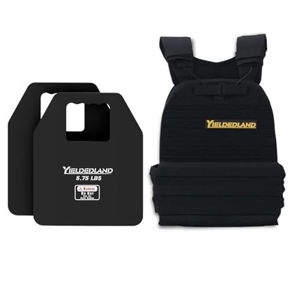15lb/21lb Weighted Vest for Men and Women with Weight Vest Plates, Weight Vest for Strength and Endurance Training, Workouts, Running, Walking (Black, 5.75LB Plate)