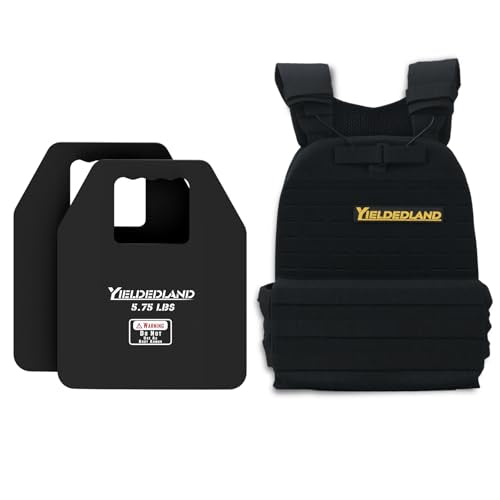 15lb/21lb Weighted Vest for Men and Women with Weight Vest Plates, Weight Vest for Strength and Endurance Training, Workouts, Running, Walking (Black, 5.75LB Plate)
