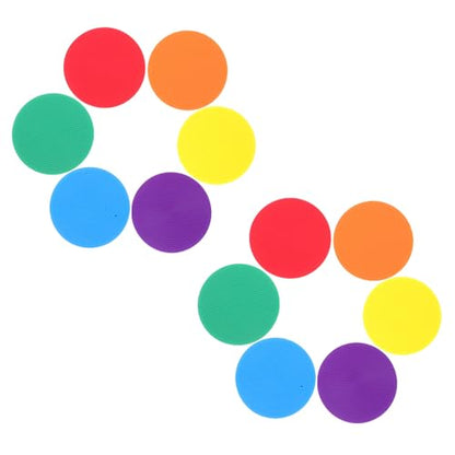 12pcs Football Training Markers Flat Spot Markers 10cm Non-Slip Multi-Color Discs for Agility Drills Soccer Practice Field Court Marking Equipment