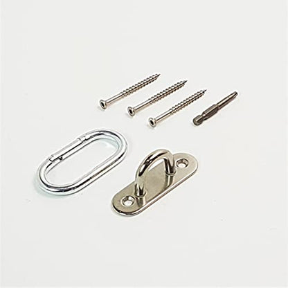 WorldFit Stainless Steel Eye Pad Anchor Mount with Carabiner - 600 Pound Working Weight