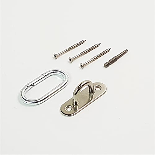 WorldFit Stainless Steel Eye Pad Anchor Mount with Carabiner - 600 Pound Working Weight