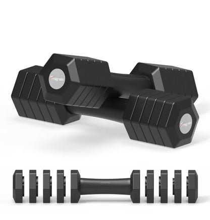 Adjustable Dumbbell Set, 4-in-1 Hand Weights, 5/6 LB Pair for Women Men - color: Black, style: 12 lbs Pair [6 lbs Each]