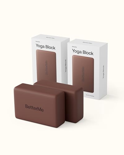 BetterMe Yoga Blocks Set of 2 – High Density Foam Yoga Blocks for Stretching, Pilates & Workouts – Lightweight Non-Slip Exercise Blocks for Flexibility & Balance