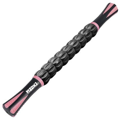 Muscle Roller Massage Roller Stick- Deep Tissue Fascia Blaster for Myofascial Pain Relief, Lymphatic Drainage & Body Sculpting, Handheld Physical Therapy & Recovery Tool (Pink black-18 inch) - color: Pink Black