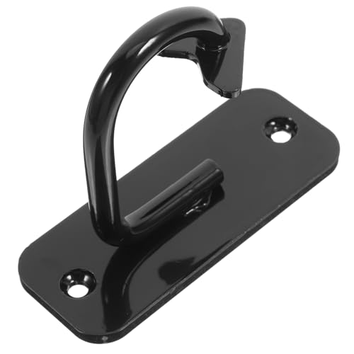 Cabilock Resistance Band Wall Anchor Hooks for Home Gym, Black Steel Yoga Hammock Mount, Pilates Workout Strap Fixing Hardware for Upper Body Training