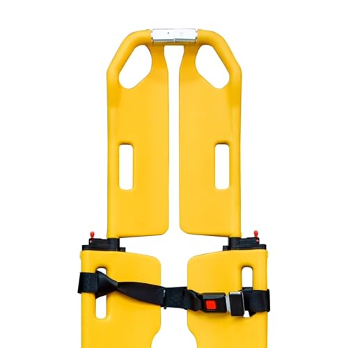 LINE2design Scoop Stretcher - EMS Medical Folding Stretcher 400lb Load Capacity Emergency Portable Travel Size Patient Transport Adjustable Lightweight Immobilization Board - Yellow