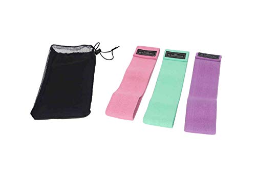 FixtureDisplays® Resistance Bands for Legs and Butt Exercise Bands - Non Slip Elastic Booty Bands, 3 Levels Workout Bands Women Sports Fitness Band for Squat Glute Hip Training 15202-NF