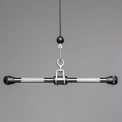 REP Fitness LAT Pulldown and Low Row Cable Machine Attachments and Functional Trainer Attachments – Curl Bar, D-Handle, Ankle Cuff, Tricep Rope, Sports Handle, Straight Bar, Row, Chinning Triangle - style: Straight Bar Pro Style