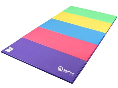 Tumbl Trak Gymnastics Folding Tumbling Panel Mat - color: Bright Pastel, size: 5'x10'x2"