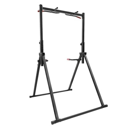 Foldable Pull Up Bar Stand, 440LBS Capacity Pull Up Station Pull Up Bar, Adjustable Height Dip Station for Home Gym Equipment Dip Station, Training Equipment for Calisthenics, Pullups, and Dips
