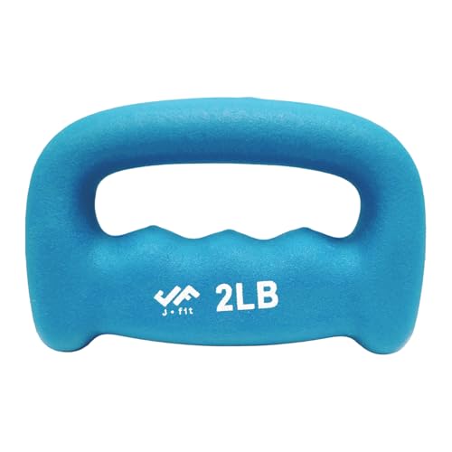 JFIT Neoprene D Grip Dumbbells - Single Weights 1LB-5LB - Premium Non-Slip, Hand Weights, Ergonomic Design - style: 2 Pound