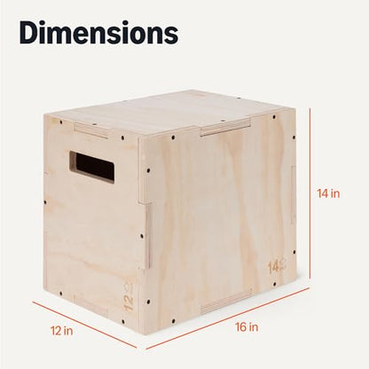 Amazon Basics Plyometric Jump Box, Plyo Box Jumps for Home Gym