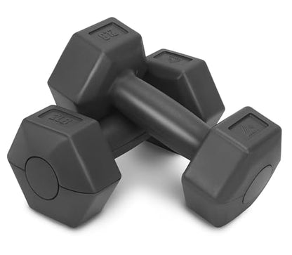 RBX Vinyl Coated Hand Weight Dumbbell Set - Hex Shaped, Roll Free for Body Building/Sculpting/Strength Training Exercise, (Set of 2)