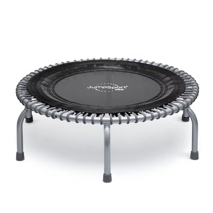 JumpSport 350 PRO 39 Inch Fitness Trampoline Indoor Rebounder Cardio Workout Equipment 300 lb Capacity - color: Graphite