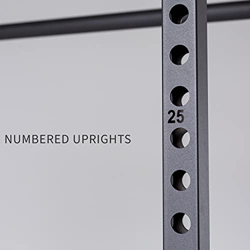 REP Fitness PR-1100 Power Rack Home Gym System, Squat Cage with Attachment Compatibility Multi-Grip Pull Up Bar, Adjustable J Cups, Extended Safeties, 700 lb Capacity, Strength Training Equipment - style: Power Rack