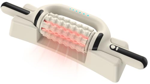 Electric Rolling Percussive Massager with Redlight for full body relaxation - color: Cream