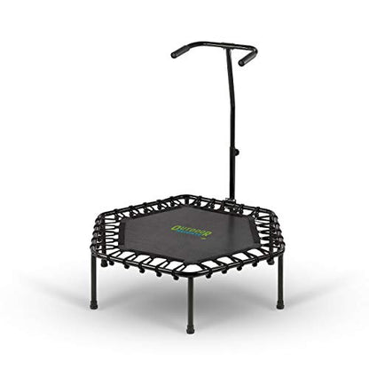 Mini Trampoline, Exercise Fitness Rebounder for Adults & Kids, for Indoor & Outdoor Use, Foldable, Pre-Attached Springs, with Handle, - size: 50 Inch, style: Bungee - No Spring No Fold