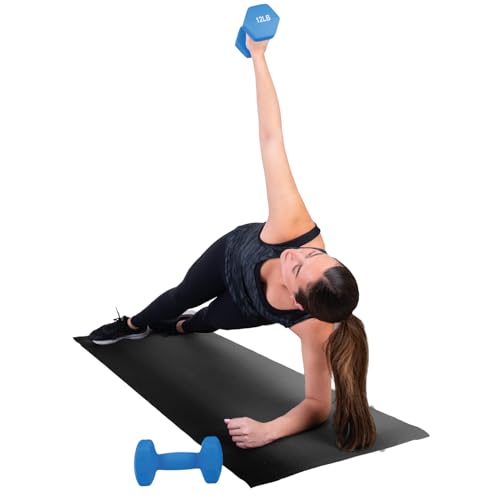 FUXION Neoprene Dumbbell Hand Weights, Sets of 2 with Multiple Weight Options, Hexagon Non-Slip Weights for Home Gym Yoga Pilates Workout