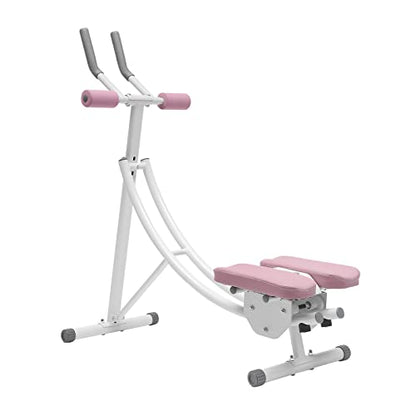 Ab Machine for Home Gym, 330lbs Capacity Dual-Track Ab Roller with Rotating Knee Pad & LED Display, Foldable Abdominal Exercise Equipment for Core Workout, Men & Women
