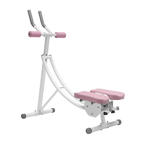 Ab Machine for Home Gym, 330lbs Capacity Dual-Track Ab Roller with Rotating Knee Pad & LED Display, Foldable Abdominal Exercise Equipment for Core Workout, Men & Women