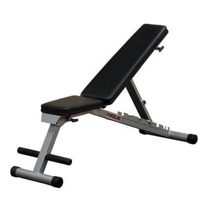 Body-Solid Powerline Folding Bench - 7-Position Adjustable Weight Bench for Home Gym, Incline/Decline, No Assembly Required, Silver/Black