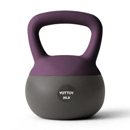 YOTTOY Soft Kettlebell, Set for Strength Training Kettlebells & Home Workouts, Soft-Sided Cushioned Base, Wide-Handle - Ideal for Men, Women, & Beginners - color: 20LB-Purple