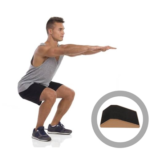 FOMIYES Cork Fitness Slant Board for Calf Stretch and Ankle Support, High-density Sturdy Yoga Block with Beveled Edges, Household Exercise Incline for Squats and Physical Therapy