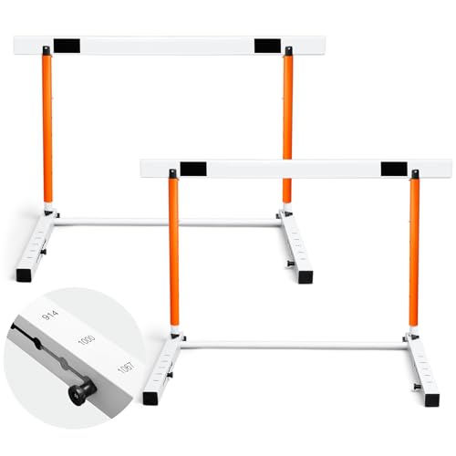 Blulu Adjustable Track and Field Hurdles Height Sports Training Hurdle with Counterweight Heavy Duty Track and Field Equipment Practice Training from 30 to 42 Inch for Athletes Adults