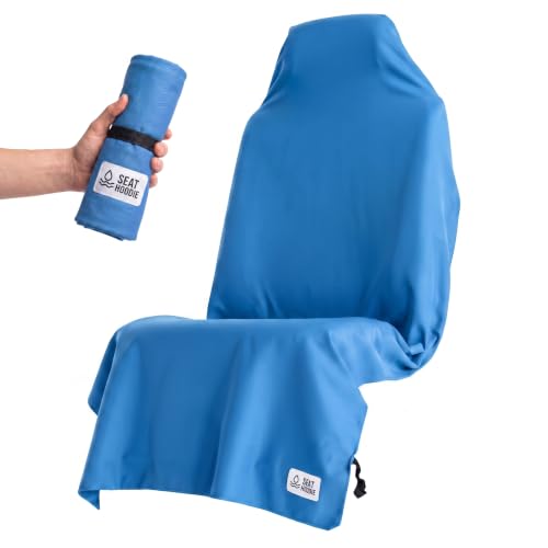 Microfiber Hooded Towel Seat Cover (Blue) - color: Blue