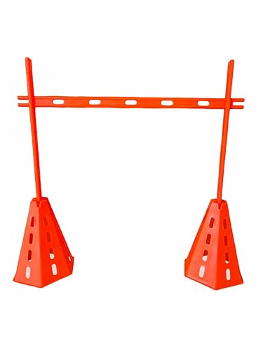 Arriba Sports Cone Hurdle Set; Training Cones and Agility Poles: Agility Training Set; 12 Cones and 6 Agility Poles with Carry Bag