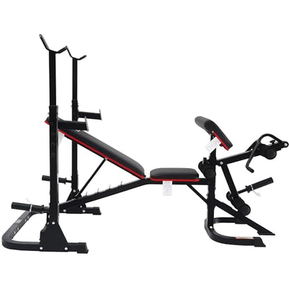 Fitvids Adjustable Weight Bench, Workout Bench for Home Gym, Adjustable Weight Bench Set Workout Machine with Leg Extension and Curl Machine