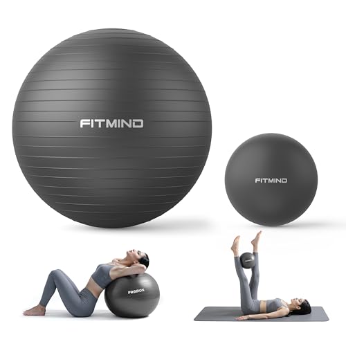 Exercise Balls Set 22-30 Inch & 9 Inch, Small Pilates Ball with Pump, Pregnancy Ball for Women, Yoga Balls for Exercise, Small Exercise Ball for Between Knees, Stability, Physio - color: Black, size: XL 30" + 9"