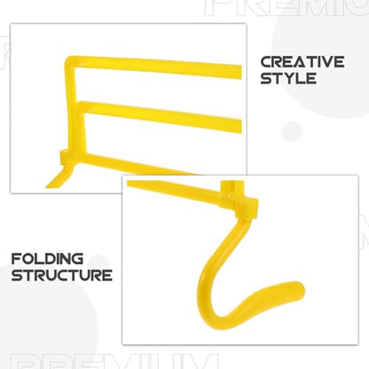 Adjustable Height Agility Speed Training Hurdles Set, Portable Foldable Football Soccer Drill Equipment for Athletes, Yellow Sprint and Jump Training Bars for Soccer and Basketball