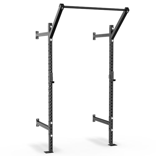 Synergee 2200 Series 79" Wall Mounted Squat Rack with J-Cups & Adjustable Pull Up Bar. Exercise Stand with 750lb Capacity. Free Standing Strength & Bodyweight Exercise Stand. - style: 89" Height