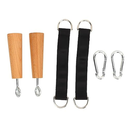 Wooden Pull Up Grips, Durable Beech Wood Strength Trainer, Grip Handles for Home Gym, Upper Body Workouts, Travel Fitness Enthusiasts