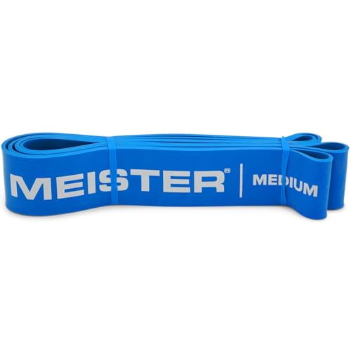 Meister X Band Comfort-Width 41" x 2" Resistance Bands - X-Wide Premium Loop Bands - style: Medium / Blue