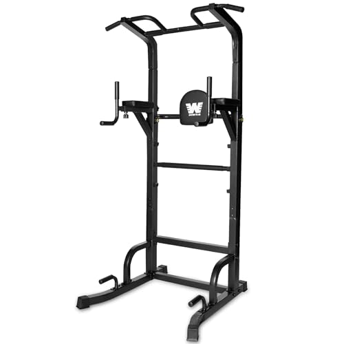BARWING Pull Up Bar Station, Power Tower, Dip Station with 3D Backrest, Multi-Function Strength Training Stand Rack, Adjustable Height Dip Bar for Home Gym Workout Stand Fitness Exercise Equipment