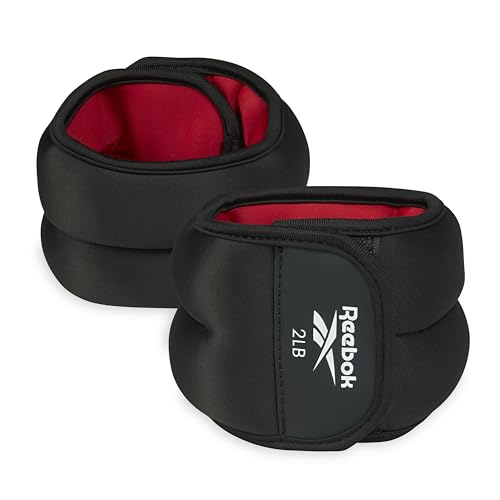 Reebok Wrist and Ankle Weights, Wearable Weights for Intensifying Workout, Durable Polyester & Spandex Ankle & Wrist Weights, Home Workout Essentials & Gym Accessories for Women & Men - size: 2 Lbs
